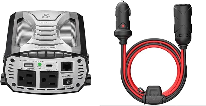 Cobra Power 500W Power Inverter, Portable – 500-Watt Car Charger, 2 Grounded AC by CobraElectronics