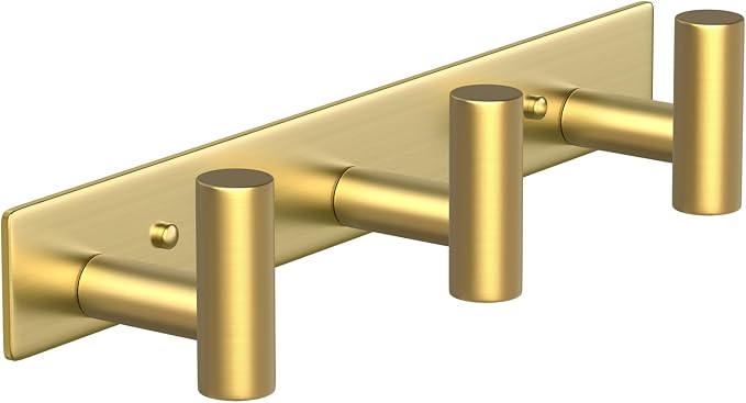 Wall Mounted Coat Rack-3 Hooks, Heavy Duty Stainless Steel Hook Rail by VINHOLD