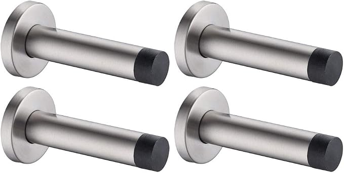 JQK Door Stopper, 304 Stainless Steel Thicken 1mm Sound Dampening Door Stop by Homeimprovement