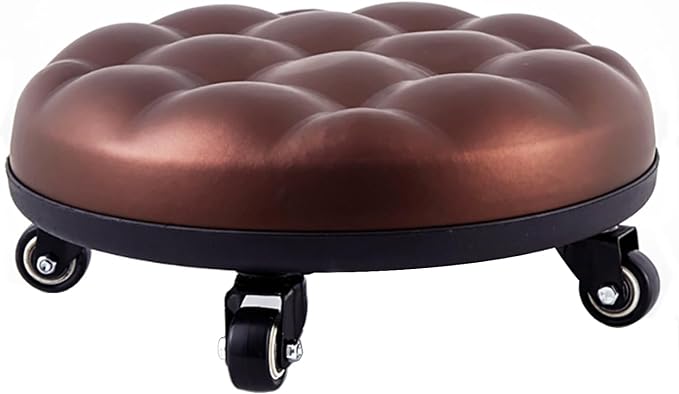 Low Roller Seat 13’’, PU Leather Low Seat Tool Heavy Duty by Halyuhn