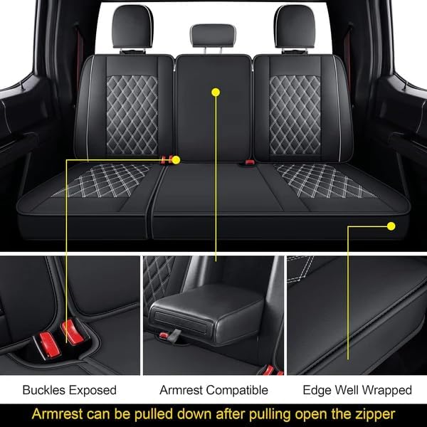 LUCKYMAN CLUB F150 Faux Leather Seat Covers Fit - Image 6