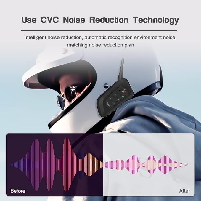 MIMIRACLE V4 Plus Motorcycle Helmet Bluetooth Intercom Headset - Image 4