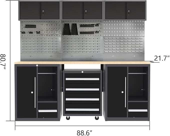 JZD Metal Garage Cabinet Set, Heavy Duty Tools Organization System, Included - Image 2