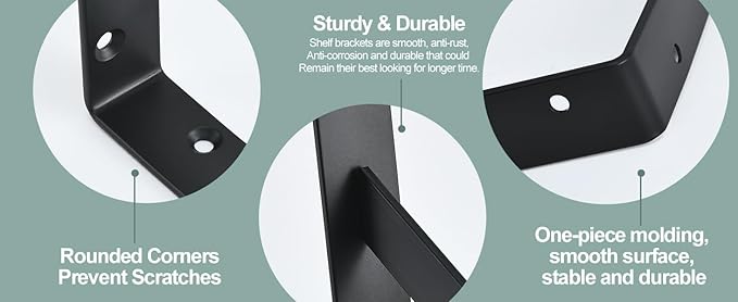 24 Pack L6 x H 4" Black Heavy Duty Shelf Brackets - Image 8