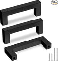 Goldenwarm 10 Pack Black Square Bar Cabinet Pull Drawer Handle Stainless Steel by goldenwarm