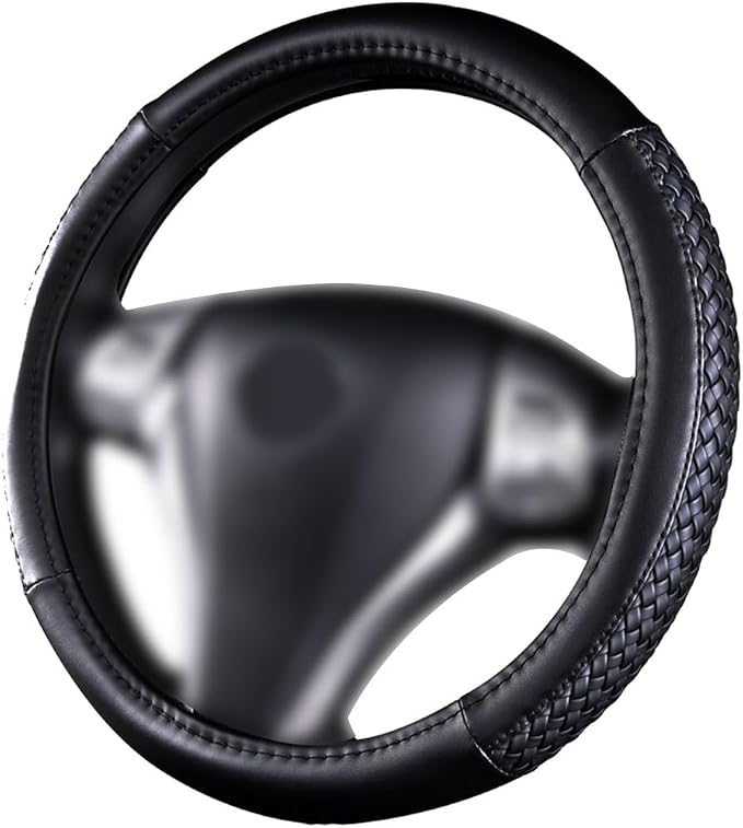 Flying Banner car Steering Wheel Cover Faux Leather Massage Universal fit 3D by FlyingBanner