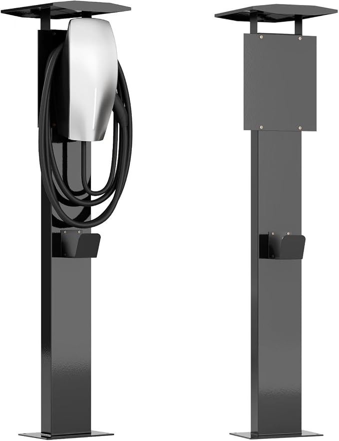 EV Charger Pedestal, Outdoor Electric Vehicle Charger Stand, Freestanding by Maizengauto