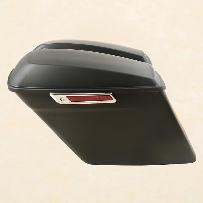 XFMT Matte Black 5" Stretched Extended Saddlebags Hard Saddle Bags W/Chrome - Image 3