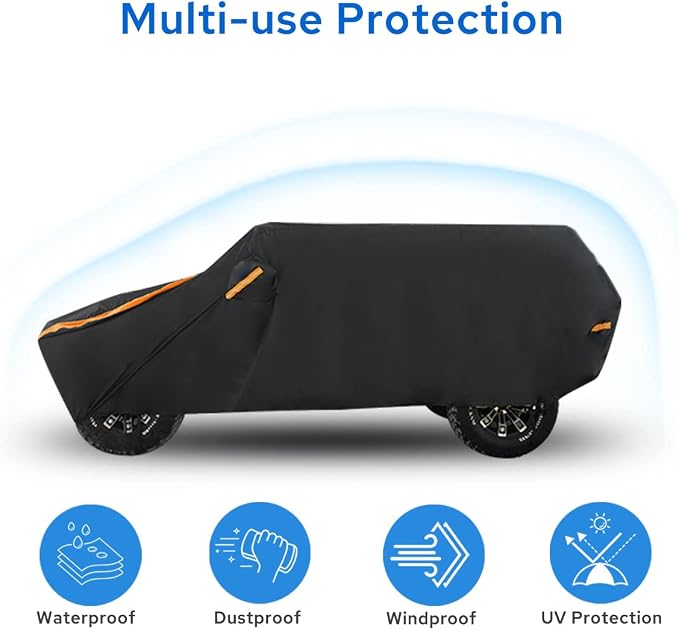 Avecrew for Jeep Wrangler Cover Waterproof 2 Door, All Weather for Jeep Rain - Image 6