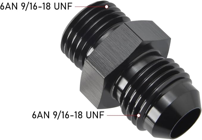 6AN Male Flare to 6AN ORB O-ring Boss Fuel Pump Rail Adapter Fitting Aluminum - Image 2