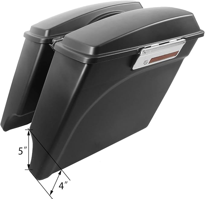 XFMT Motorcycle Stretched Saddlebags 5" Extended Hard Saddle Bags - Image 4