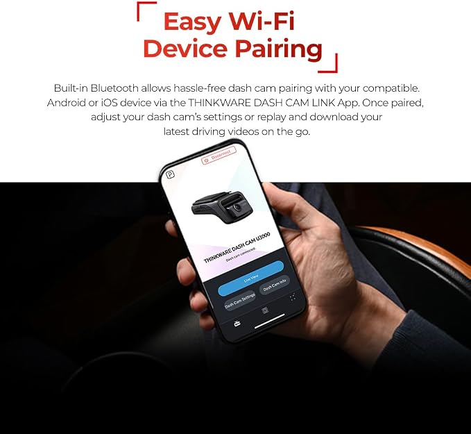 Thinkware 4K Dual Dash Cam, U3000 Front & Rear - Image 4