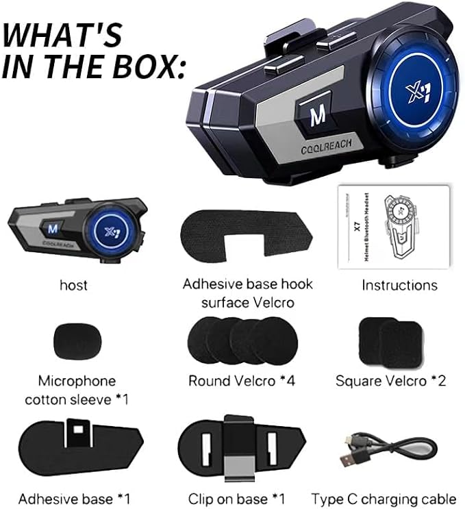 Motorcycle Helmet Bluetooth Headset, Sking Earphone, CVC Noise Cancellation - Image 9