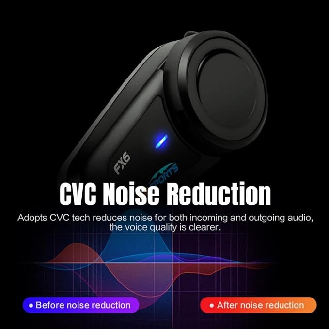 Fodsports FX6 Motorcycle Bluetooth Headset 2 Pack, 6 Riders Group Motorcycle - Image 8