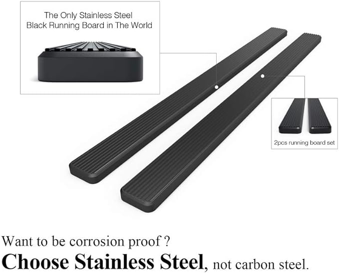 APS 304 Stainless Steel Running Boards Nerf Bars Side Steps Compatible - Image 5
