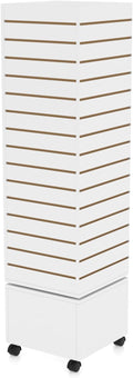 WISDOMFUR Rotating Slatwall Display Rack – 16"x16"x60" White Spinning Tower by Unknown