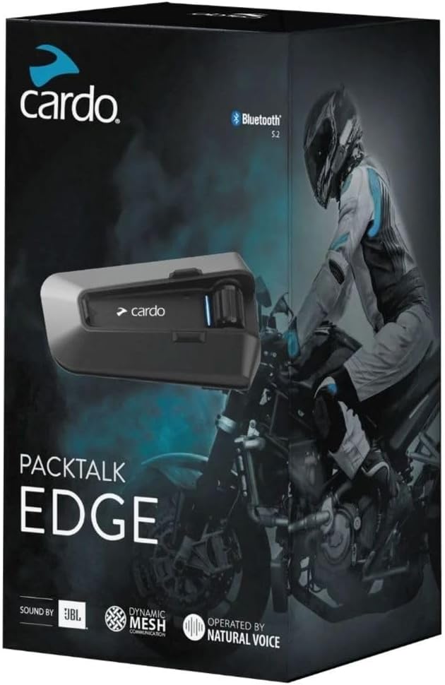 Cardo PACKTALK Edge Motorcycle Bluetooth Communication System Headset Intercom by CardoSystems
