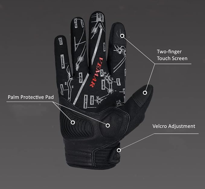 Skull Ghost Touchscreen Compatible Riding MTB Bike Gloves - Image 2