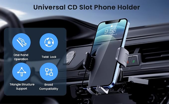 Qifutan Metal CD Slot Phone Holder Mount - Image 2