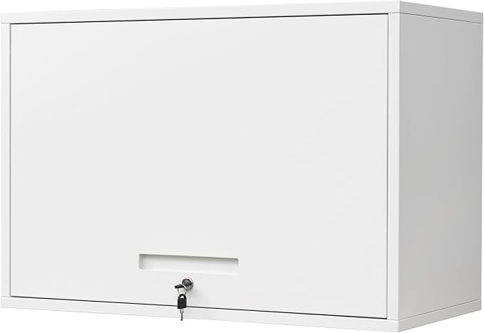 Yizosh Metal Wall Cabinet with Doors and Shelves, Floating Storage Unit by Yizosh