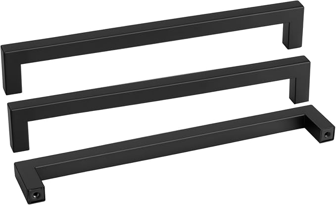 goldenwarm 100 Pack 12-3/5 Inch Black Cabinet Handles Matte Black Drawer Pulls by goldenwarm
