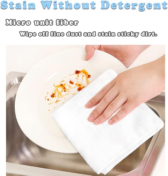 Microfiber Cleaning Cloth-50Pcs Ultra Soft Highly Absorbent Rags, Reusable - Image 4