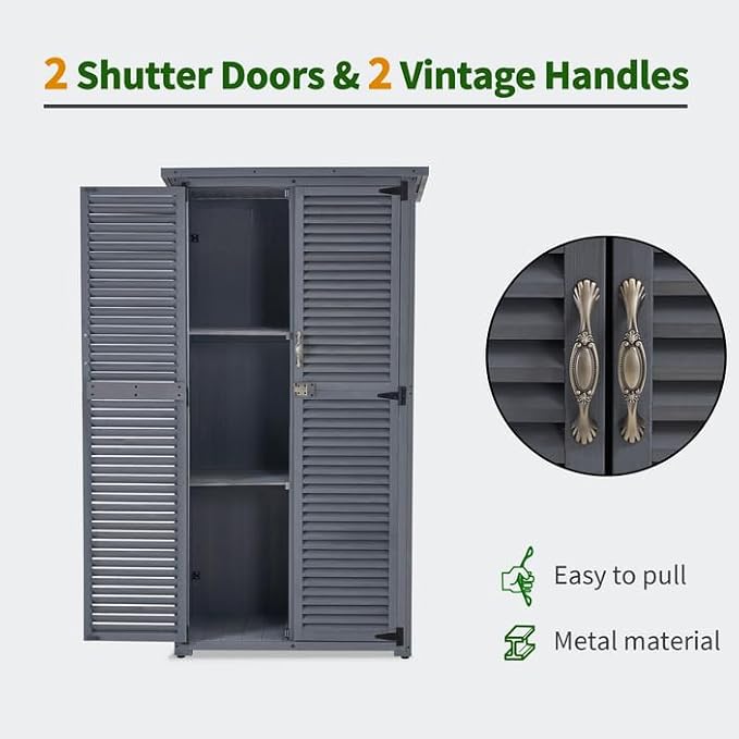 MCombo Outdoor Storage Cabinet, Wooden Storage Shed - Image 6
