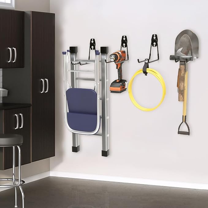 Garage Hooks Heavy Duty Hooks, 7.4 inch Wall Mount Hanger Rack Garage Wall - Image 7