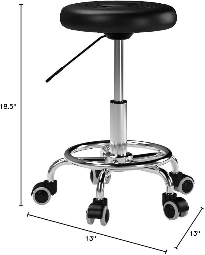 Performance Tool W85027 Adjustable Pneumatic Rolling Bar Stool, 250 Lbs Capacity - Image 3