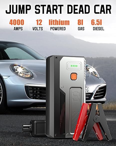 Car Jump Starter 4000A, Portable Car Battery Jump Starter - Image 2