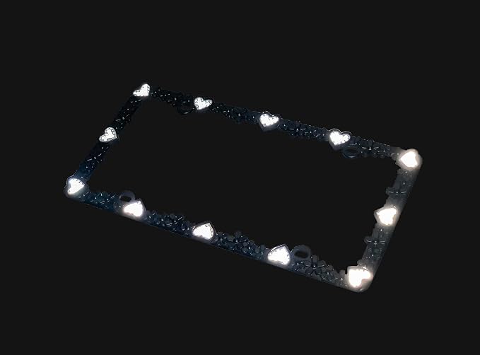 Creathome 3D Daisy Heart License Plate Frame from Pure Zinc Alloy Metal Perfect - Image 8