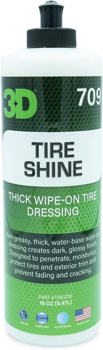 3D Tire Shine Gel – Water-Based, High Gloss Tire Dressing | Non-Greasy by 3DCarCare