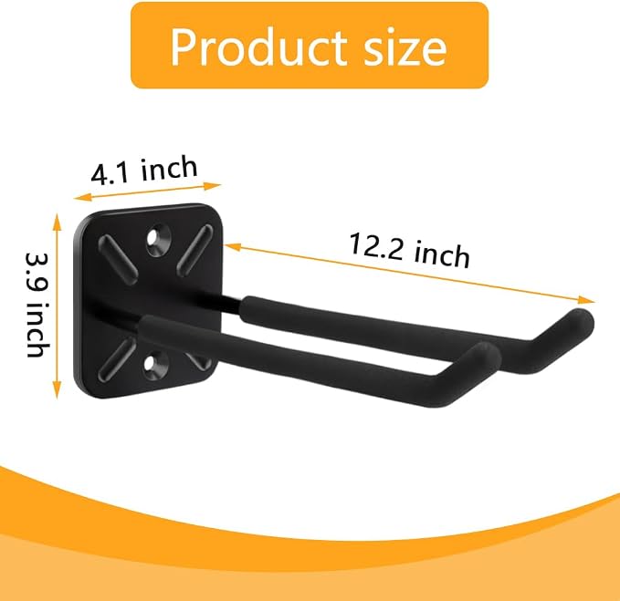 2PCS Heavy Duty Steel Hooks, Garage Hanger Storage Tool Organizer Rack - Image 5