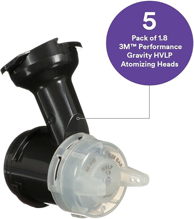 3M Performance Gravity HVLP Atomizing Head Refill Kit, Size 1.8, - Image 2
