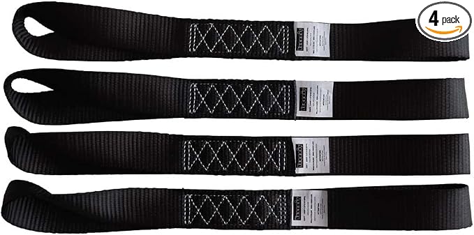 Soft Loop Tie Down Straps Black Breaking Strength 10, 000 LBS Heavy Duty 1.5 by Yuoneiy