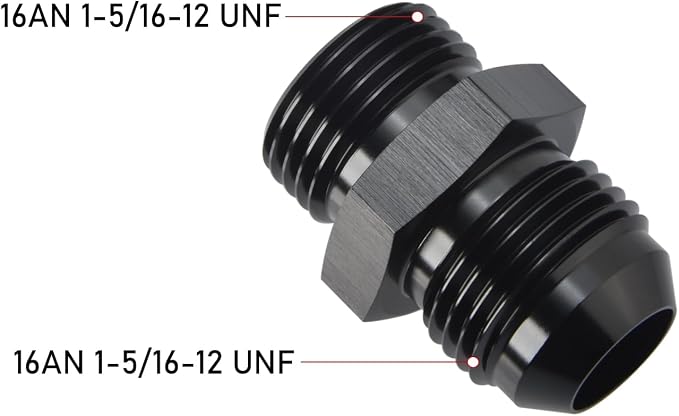 16AN Male Flare to 16AN ORB O-ring Boss Fuel Pump Rail Adapter Fitting Aluminum - Image 2