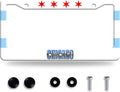 Chicago Flag License Plate Frame City Theme License Plate Stainless Steel Parts by GORSNKYE