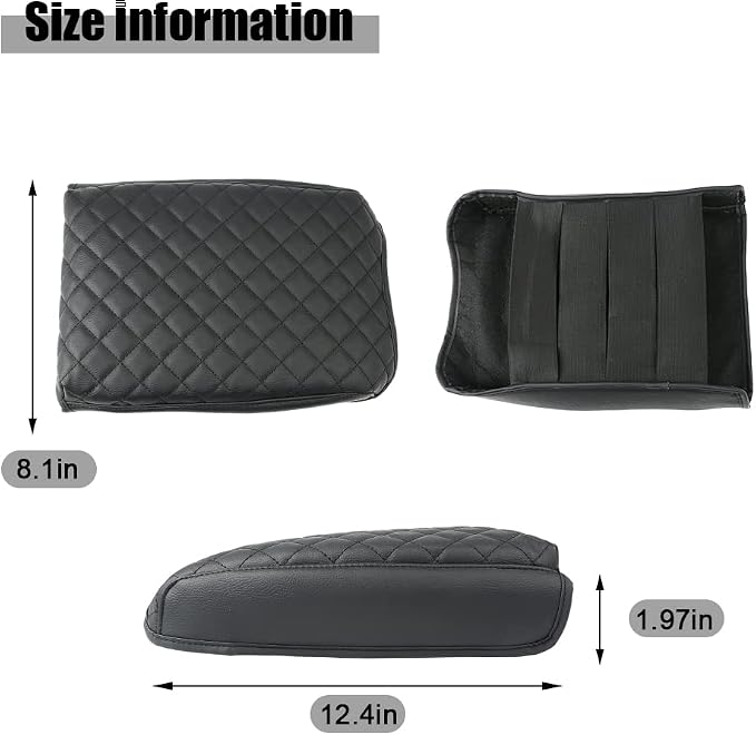 sportuli Center Console Cover Anti-Scratch Leather Armrest Cushion Compatible - Image 3