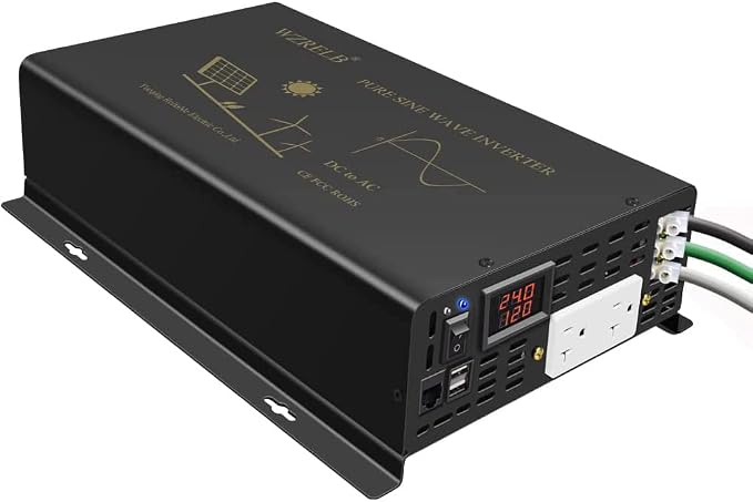WZRELB Pure Sine Wave Power Inverter 3000W 24VDC to 120VAC 6000W Peak Dual AC - Image 4