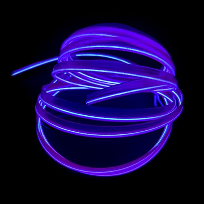 El Wire Purple Interior Car LED Strip Lights, 10M Neon Wire USB 5V - Image 3