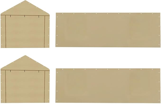 10 * 20 FT Carport Replacement Tarp Canopy, Sidewall kit Panel Set of 4 by Vanteriam