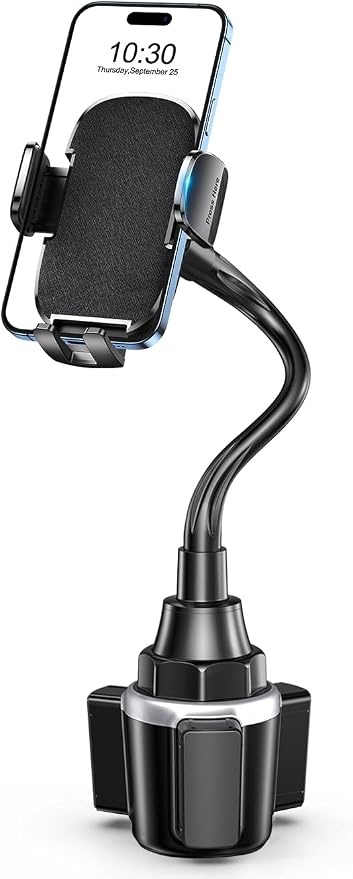 Car Phone Holder, Dual 360° Rotate Gooseneck Cup Holder Phone Mount by Zewwen