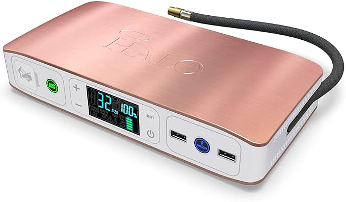 HALO Bolt Air 58830 Portable Car Battery Jump Starter | 100 PSI Air Compressor by Halo