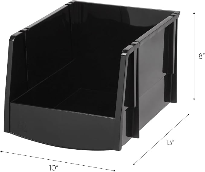 IRIS USA Stackable Storage Bins Open Front, 6 Pack, Plastic Hanging Organizer - Image 4