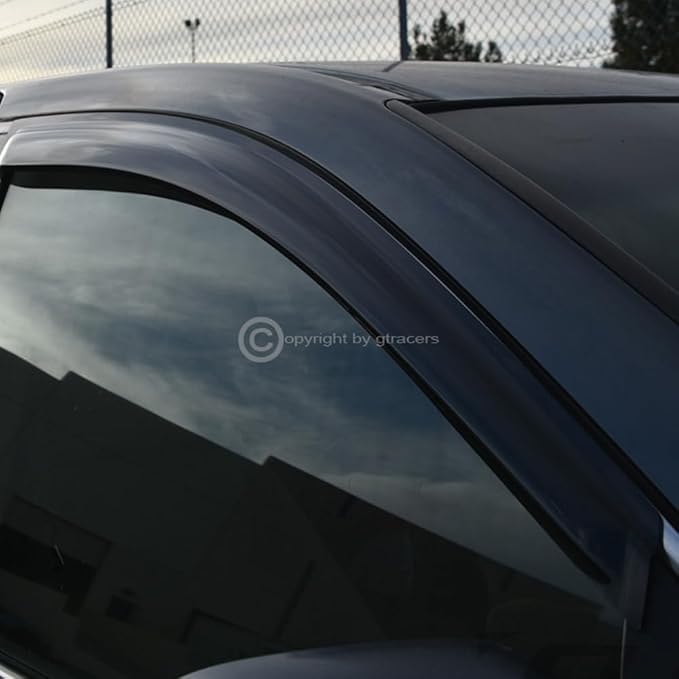 4Pcs Dark Smoke Tint Front Rear Window Deflector Sun/Rain/Wind Guards Shade - Image 4