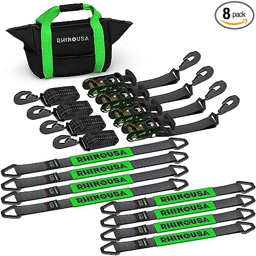 Rhino USA Car Tie Down Straps for Trailers by RhinoUSAInc