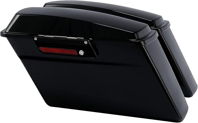 XFMT Motorcycle Vivid Black Hard Saddlebags Saddle Bags Trunk W/Lids & Black - Image 3