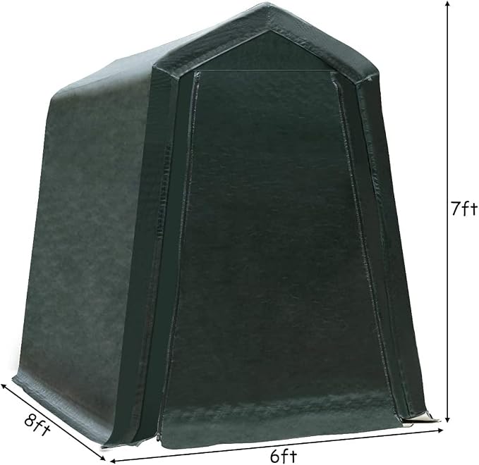 ERGOMASTER 6 Ft x 8 Ft Outdoor Carport Storage Shelter Metal Frame and - Image 6