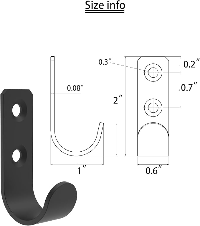 Wall Hooks Coat Hook Robe Hanging Robe & Towel Hooks, Utility Hooks Indoor - Image 4