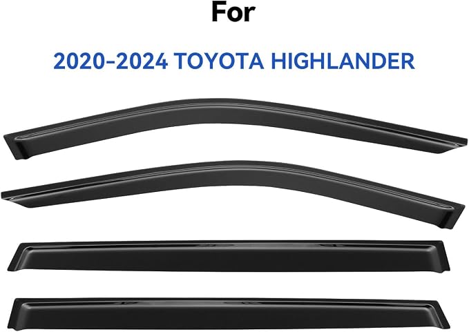 Window Visors Rain Guards for 2020-2025 Toyota Highlander, Out-Channel Window - Image 2